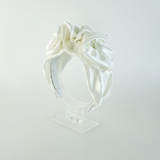 The White Silk Rose Headband