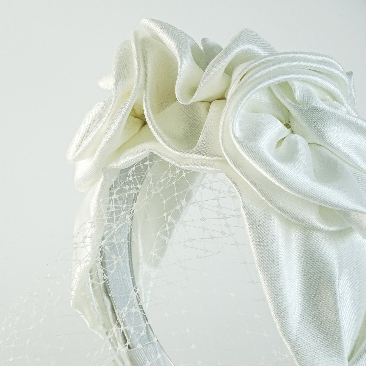 The White Silk Rose Headband