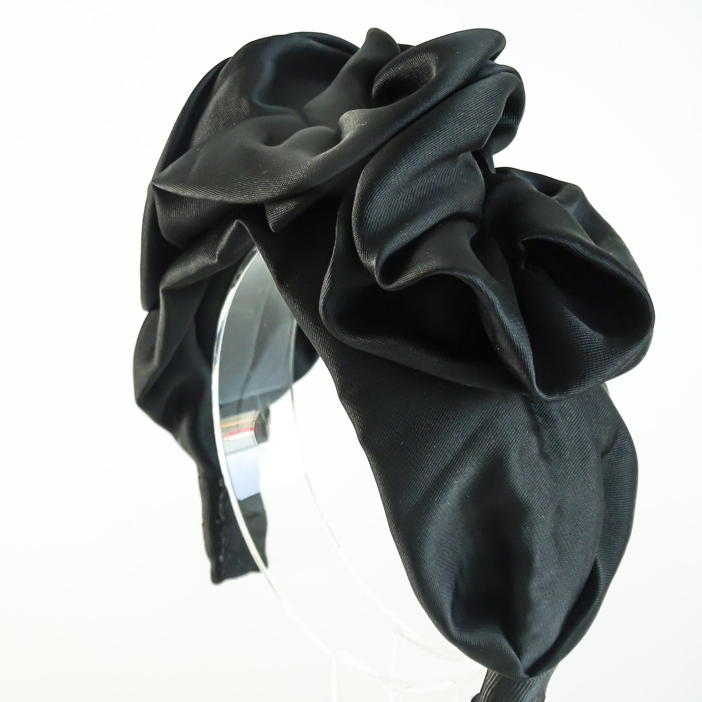 The Black Silk Rose Headband